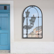 Load image into Gallery viewer, Arched Wall Hanging Metal Windowpane Mirror Home Decoration