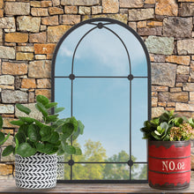 Load image into Gallery viewer, Arched Wall Hanging Metal Windowpane Mirror Home Decoration