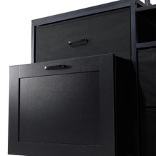 Load image into Gallery viewer, Black Mini Fridge Stand with Wine Rack and Power Socket