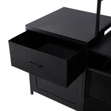Load image into Gallery viewer, Black Mini Fridge Stand with Wine Rack and Power Socket