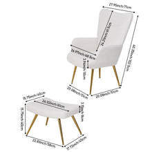 Load image into Gallery viewer, Accent Chair with Footstool Set