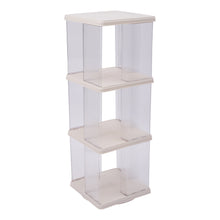 Load image into Gallery viewer, 3-Tier Plastic Square Rotating Bookshelf