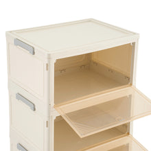 Load image into Gallery viewer, 4-Tier Foldable Shoe Cabinet with Wheels