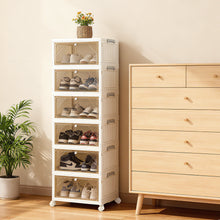 Load image into Gallery viewer, 6-Tier Foldable Shoe Cabinet with Wheels