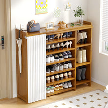 Load image into Gallery viewer, 7-Tier Bamboo Shoe Rack with Dust Cover