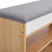 Load image into Gallery viewer, 3-Tier Shoe Storage Bench with Padded Seat