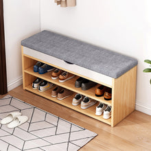 Load image into Gallery viewer, 3-Tier Shoe Storage Bench with Padded Seat
