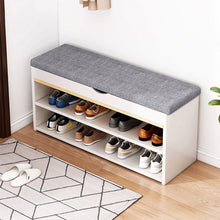 Load image into Gallery viewer, 3-Tier Shoe Storage Bench with Padded Seat