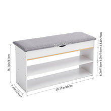 Load image into Gallery viewer, 3-Tier Shoe Storage Bench with Padded Seat