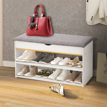 Load image into Gallery viewer, 3-Tier Shoe Storage Bench with Padded Seat