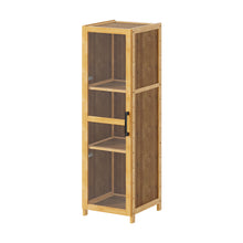 Load image into Gallery viewer, 3-Tier Narrow Bookcase Storage Cabinet with Acrylic Door