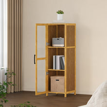 Load image into Gallery viewer, 3-Tier Narrow Bookcase Storage Cabinet with Acrylic Door