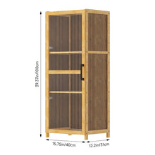 Load image into Gallery viewer, 3-Tier Narrow Bookcase Storage Cabinet with Acrylic Door