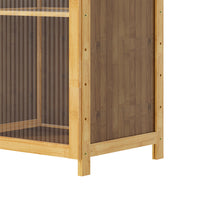 Load image into Gallery viewer, 3-Tier Narrow Bookcase Storage Cabinet with Acrylic Door