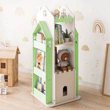 Load image into Gallery viewer, 4-Tier Castle Kids Rotating Bookshelf