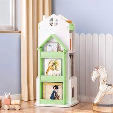 Load image into Gallery viewer, 4-Tier Castle Kids Rotating Bookshelf