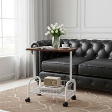 Load image into Gallery viewer, Mobile Side Table with Lower Basket