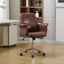 Load image into Gallery viewer, Retro-style Office Chair with Armrests and Casters