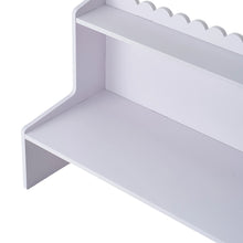 Load image into Gallery viewer, 2-Tier White WPC Desktop Storage Shelf with Scalloped Edge