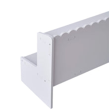 Load image into Gallery viewer, 2-Tier White WPC Desktop Storage Shelf with Scalloped Edge