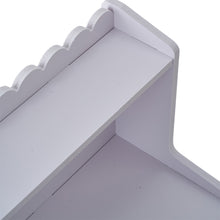 Load image into Gallery viewer, 2-Tier White WPC Desktop Storage Shelf with Scalloped Edge