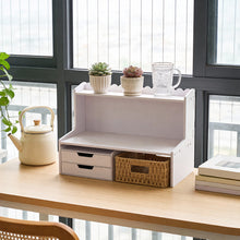 Load image into Gallery viewer, 2-Tier White WPC Desktop Storage Shelf with Scalloped Edge