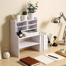 Load image into Gallery viewer, White Desktop Storage Shelf