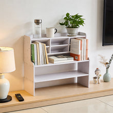 Load image into Gallery viewer, White Desktop Storage Shelf