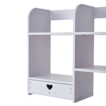 Load image into Gallery viewer, White Desktop Storage Shelf with Drawer