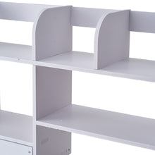 Load image into Gallery viewer, White Desktop Storage Shelf with Drawer