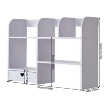 Load image into Gallery viewer, White Desktop Storage Shelf with Drawer