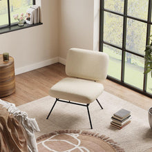 Load image into Gallery viewer, H 80cm Faux Wool Cocktail Chair Metal Frame Occasional Chair Cocktail Chairs Living and Home