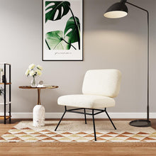 Load image into Gallery viewer, H 80cm Faux Wool Cocktail Chair Metal Frame Occasional Chair Cocktail Chairs Living and Home