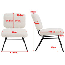 Load image into Gallery viewer, H 80cm Faux Wool Cocktail Chair Metal Frame Occasional Chair Cocktail Chairs Living and Home