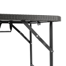 Load image into Gallery viewer, 3ft W Rectangular Black Folding Table Rattan Plastic for Outdoor Garden Dining Tables Living and Home