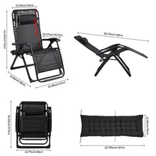 Load image into Gallery viewer, Zero Gravity Outdoor Recliner with Seat Cushion & Headrest