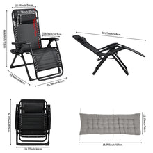 Load image into Gallery viewer, Zero Gravity Outdoor Recliner with Seat Cushion & Headrest