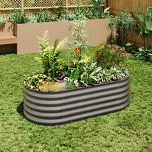 Load image into Gallery viewer, Outdoor Galvanized Steel Raised Garden Bed with Trellis