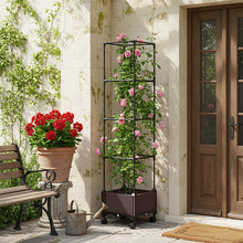 Load image into Gallery viewer, Raised Garden Bed Planter Box with Trellis and Wheels