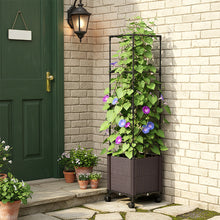 Load image into Gallery viewer, Rolling Planter Box with Trellis