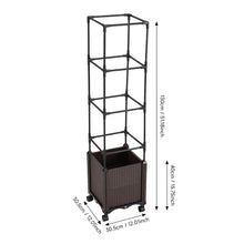 Load image into Gallery viewer, Rolling Planter Box with Trellis