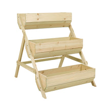 Load image into Gallery viewer, 3-Tier Wooden Planter Box with Drainage Holes