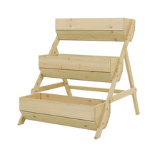 Load image into Gallery viewer, 3-Tier Wooden Planter Box with Drainage Holes