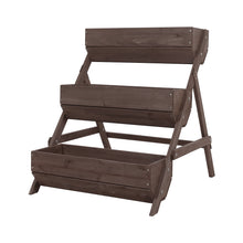Load image into Gallery viewer, 3-Tier Wooden Planter Box with Drainage Holes