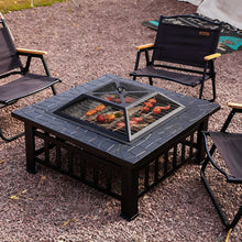 Load image into Gallery viewer, Heavy Duty Outdoor Fire Pit with Mesh Spark Screen and Grill Grate