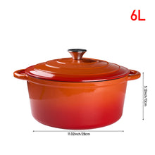 Load image into Gallery viewer, 6L Enameled Cast Iron Dutch Oven Pot with Lid