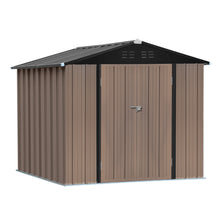 Load image into Gallery viewer, 6x8FT Metal Garden Storage Shed with Lockable Door