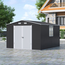 Load image into Gallery viewer, 10x12FT Outdoor Metal Apex Roof Storage Shed