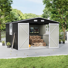 Load image into Gallery viewer, 10x12FT Outdoor Metal Apex Roof Storage Shed