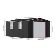 Load image into Gallery viewer, 10x16FT Outdoor Metal Apex Roof Storage Shed